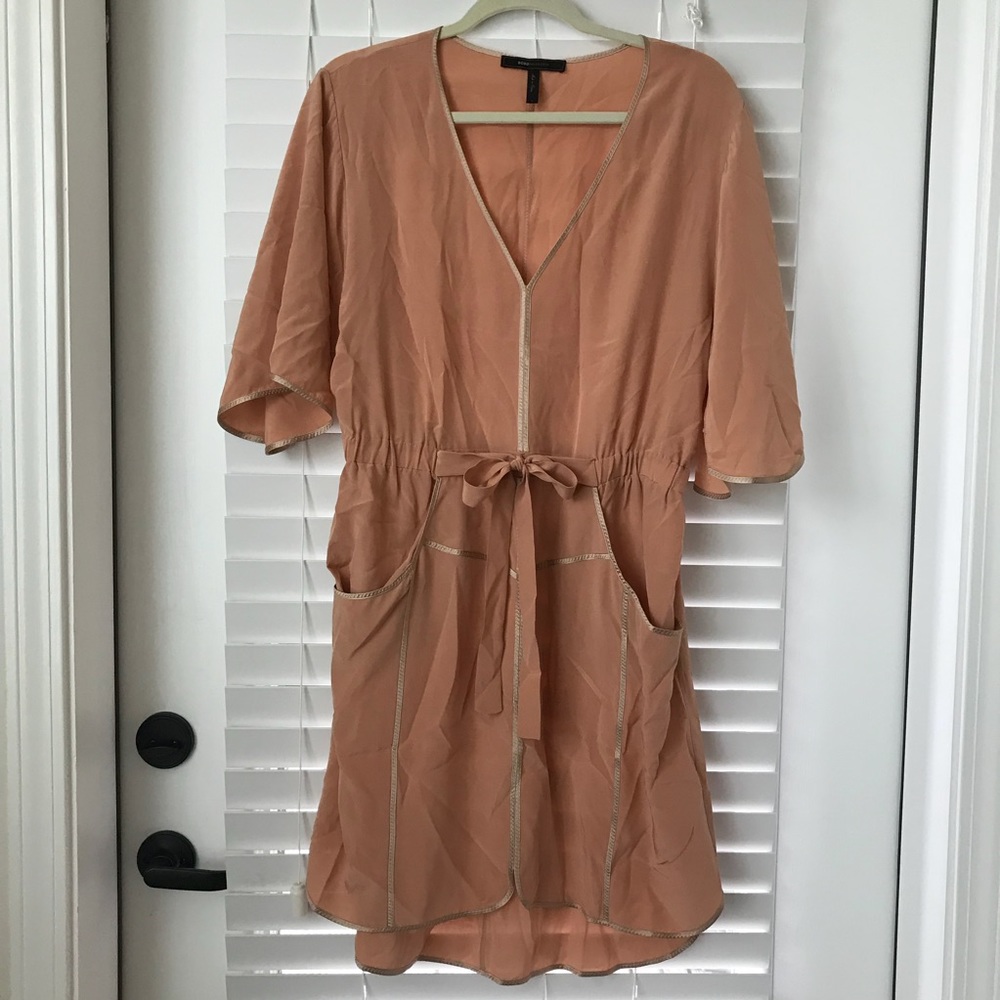 BCBG Blush/Metallic Silk Dress